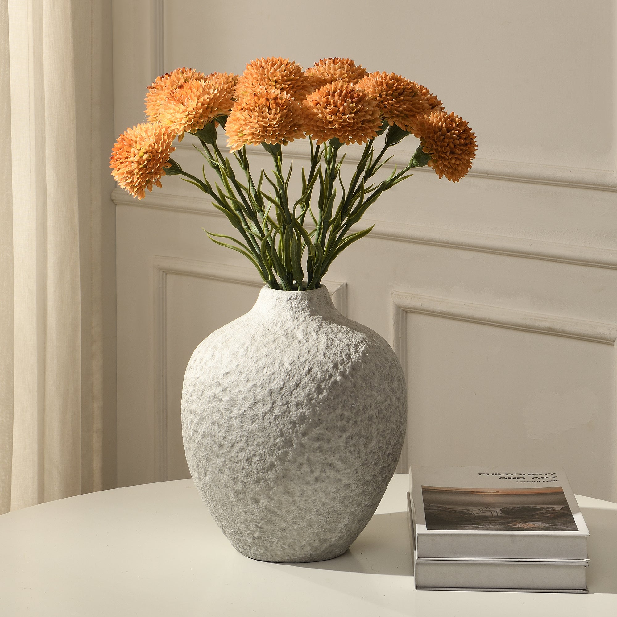 Sia Home Tige de Dahlia 58 cm fleur artificielle orange