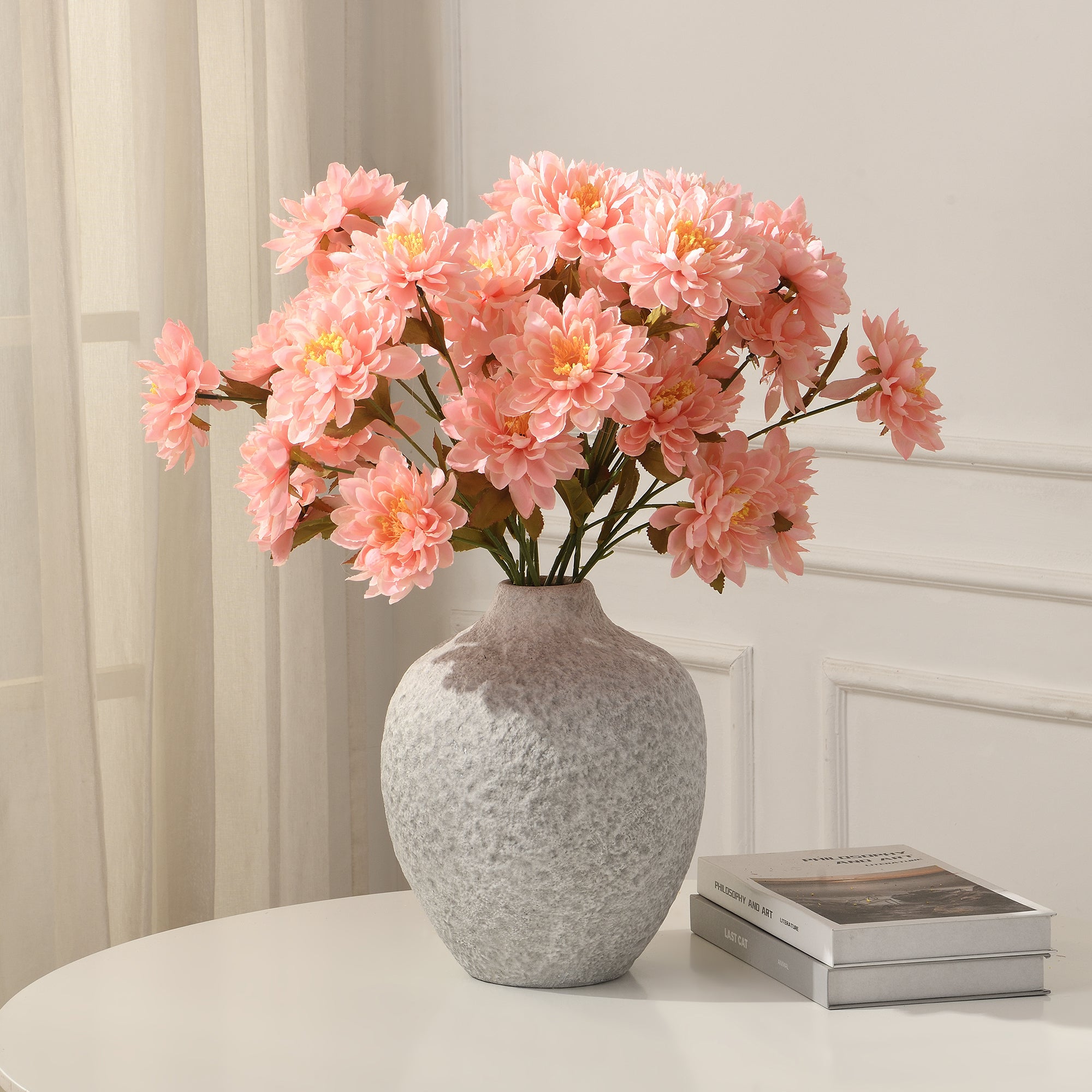 Sia Home Tige de Dahlia 3 fleurs 63 cm fleur blanche