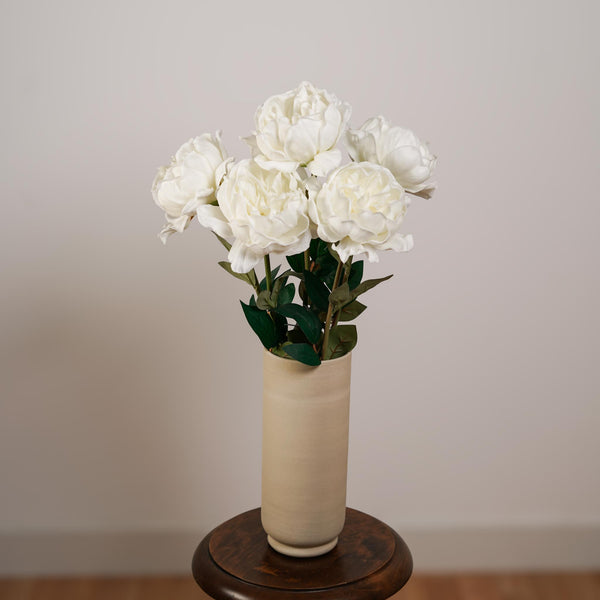 Flowrette Fleurs Artificielles Pivoine Blanche Real Touch