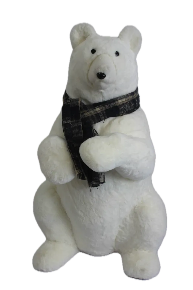 Feuillazur Rungis Ours blanc assis personnage Noël 49x47x78cm
