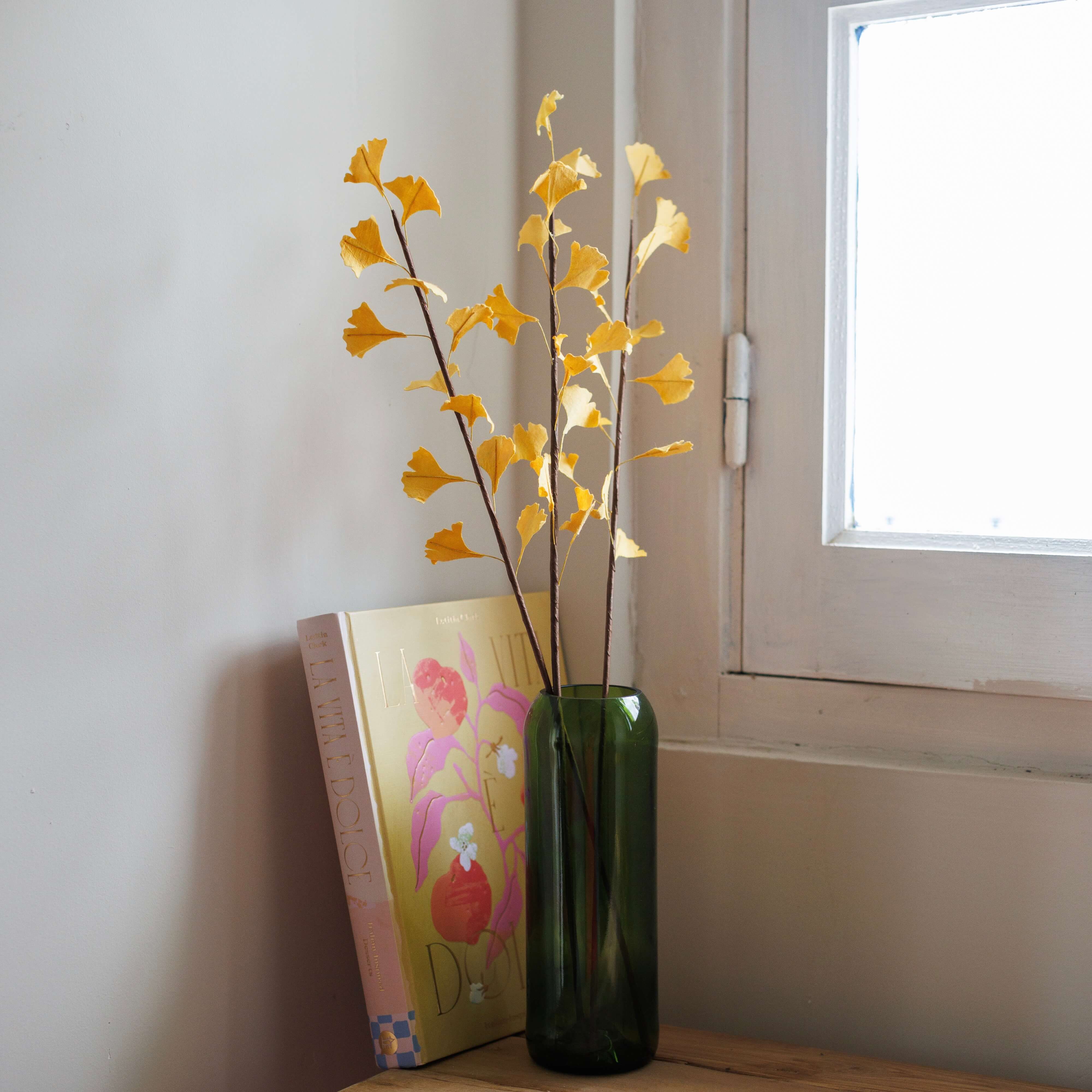 Flowrette Gingko branche papier jaune x1