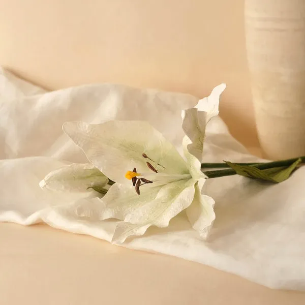 Flowrette Fleurs en papier Lys fleur papier blanc cassé à l'unité