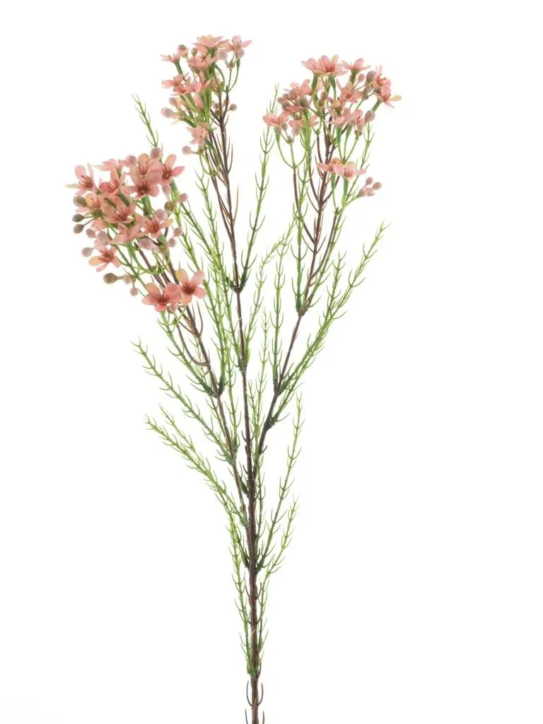 Feuillazur Rungis Branche wax fleur artificielle rose 78 cm
