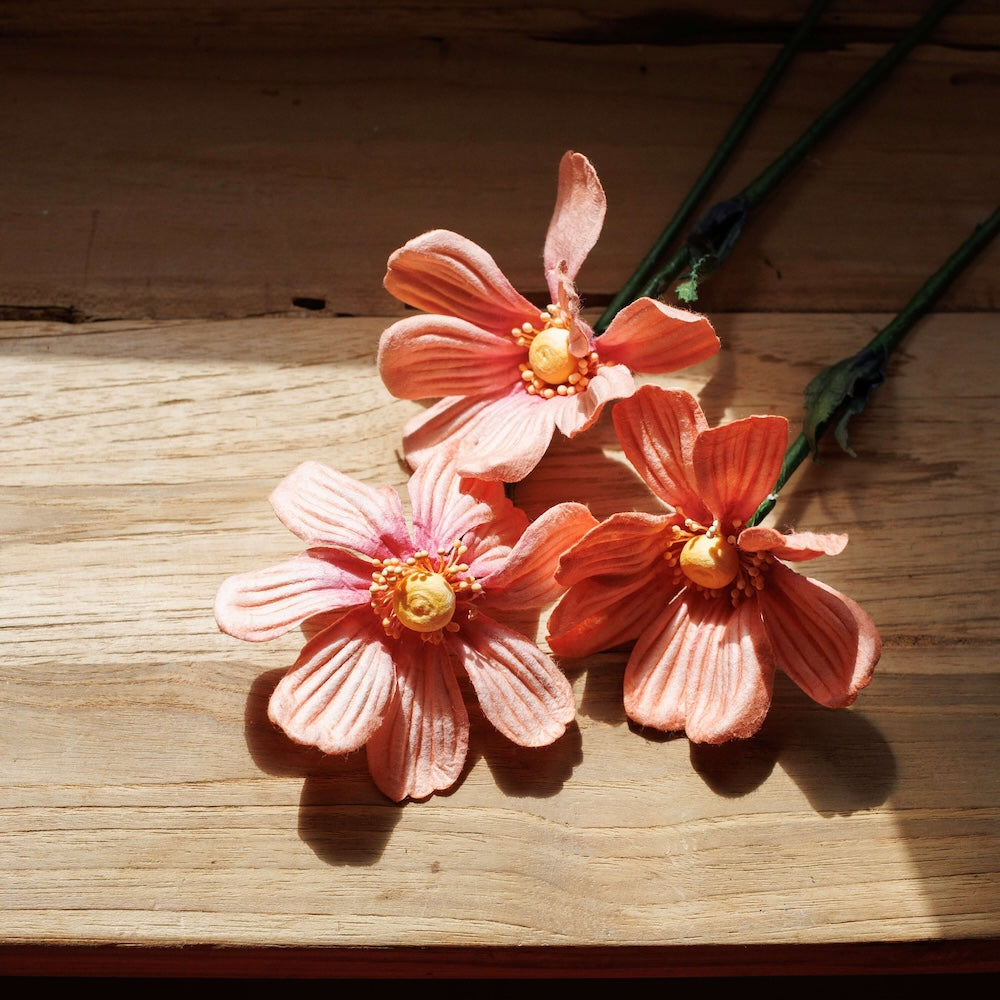 Flowrette Cosmos papier pêche fleur tige x1 sans entretien