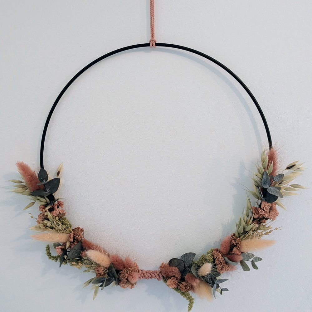 Nymaya Roc de Chère couronne fleurs séchées terracotta