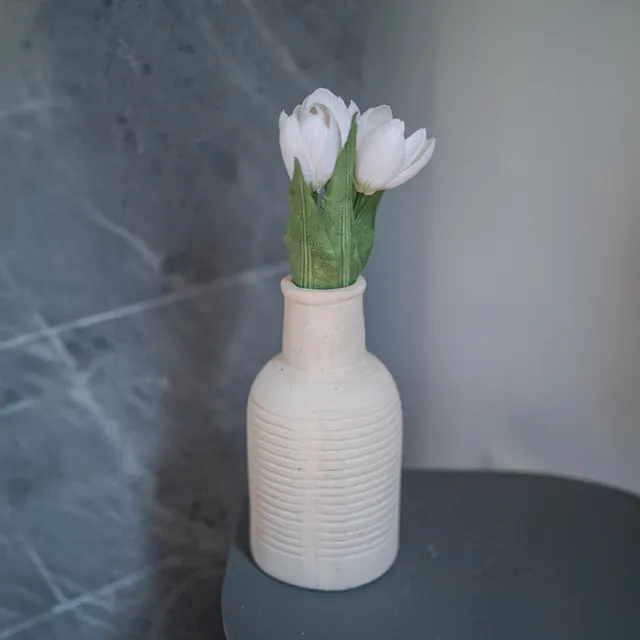 Flowrette Fleurs en papier Mini tulipe fleur blanche x1 durable