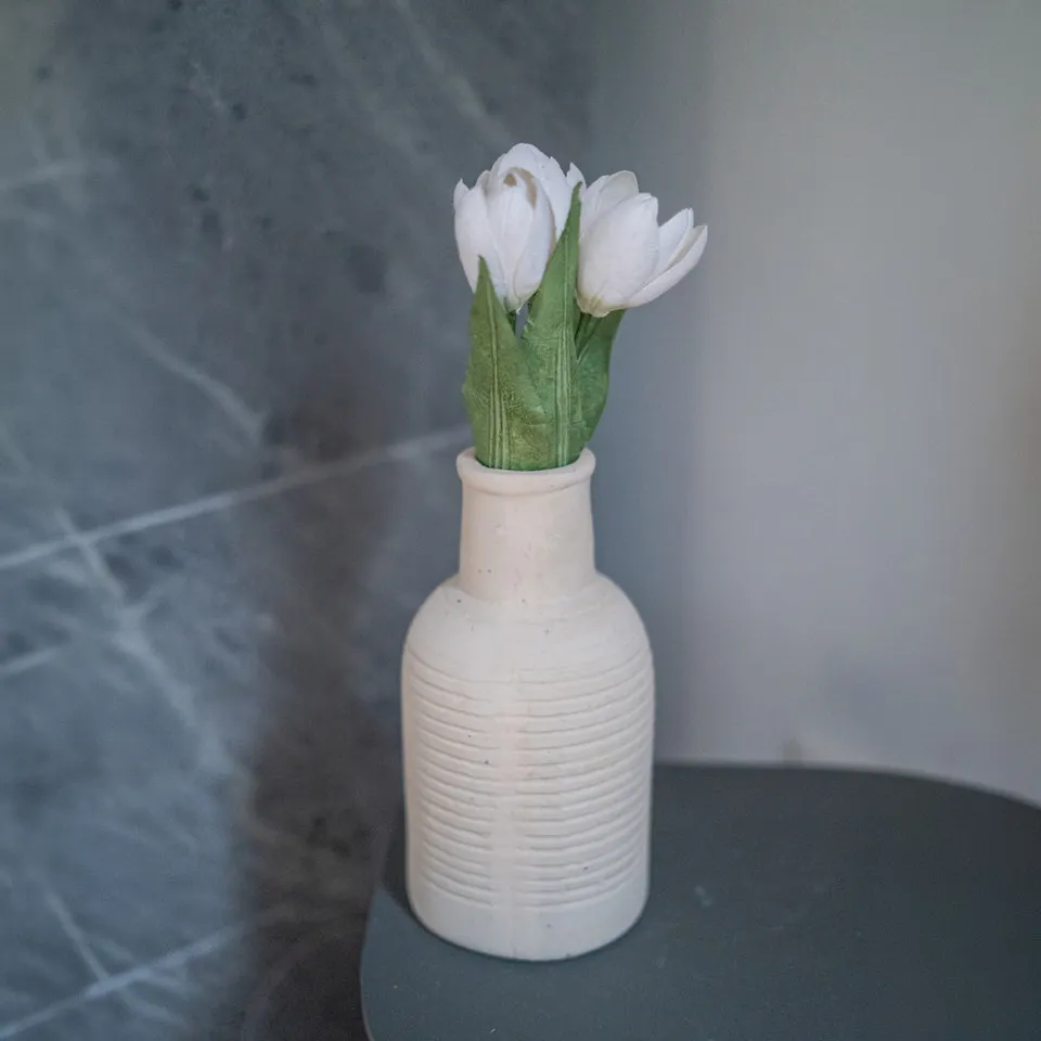 Flowrette Fleurs en papier Mini tulipe fleur blanche x1 durable