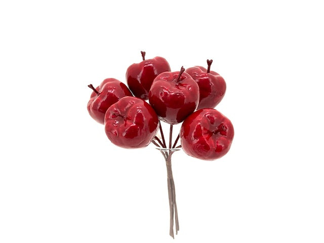 Feuillazur Rungis Branche pomme rouge 20 cm ornement Noël