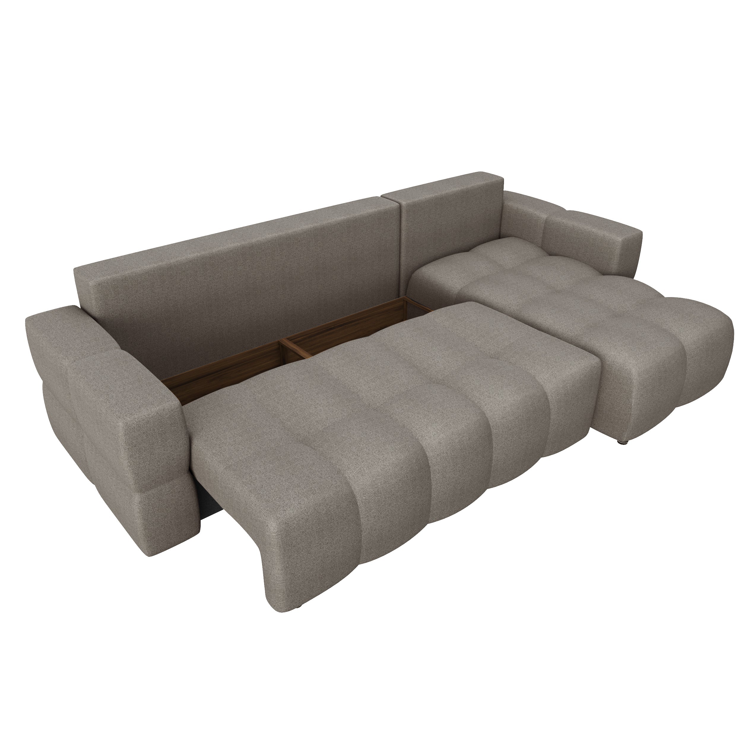 Sia Home Gabriel canapé convertible angle droit taupe 5 places