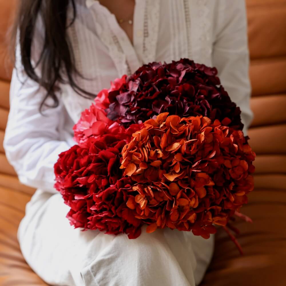 Flowrette Hortensia fleur stabilisée orange x1