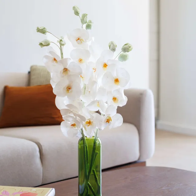 Flowrette Orchidée Papillon Blanc Fleur en Papier x1 Blanche