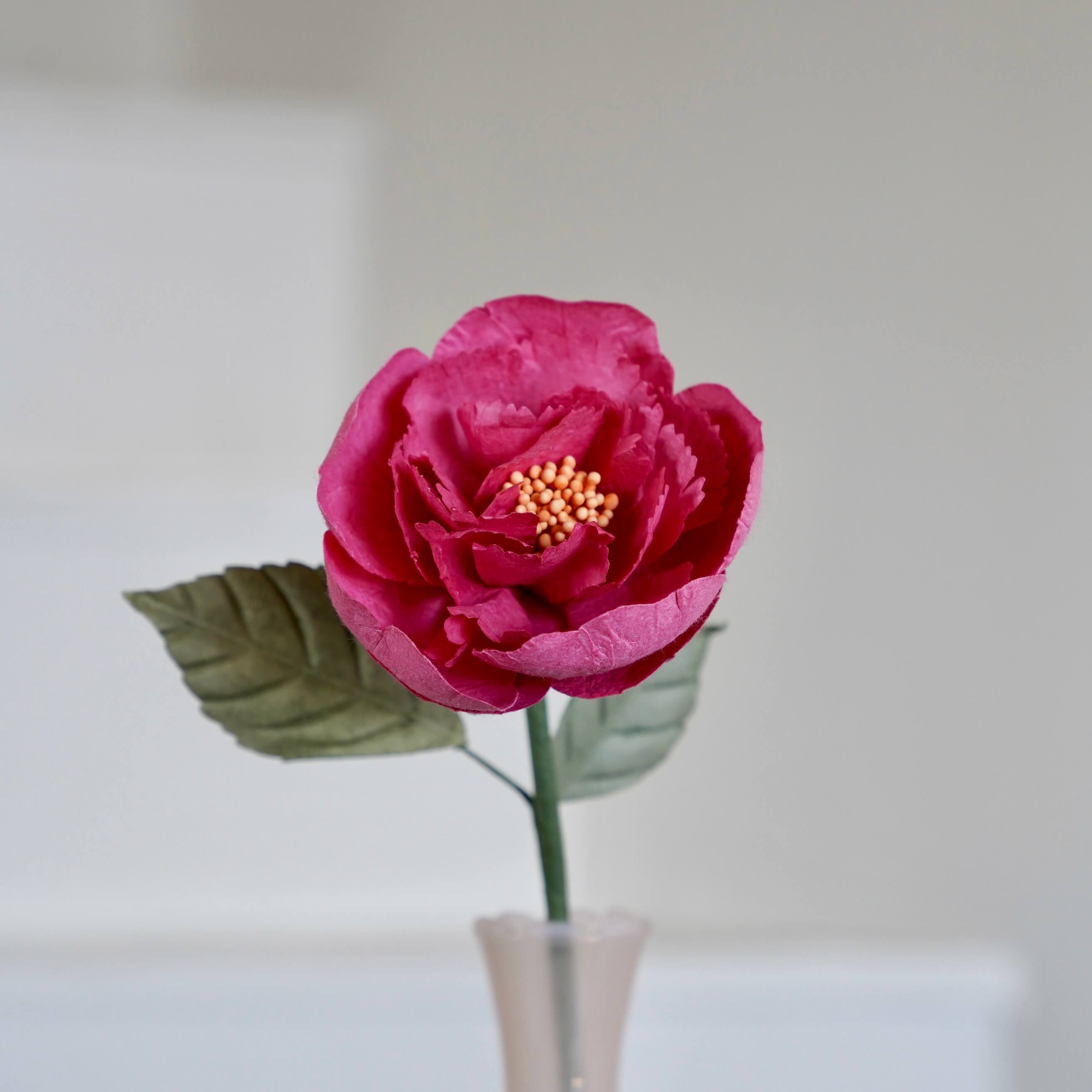 Flowrette Fleurs papier pivoine jardin fuchsia x1 tige