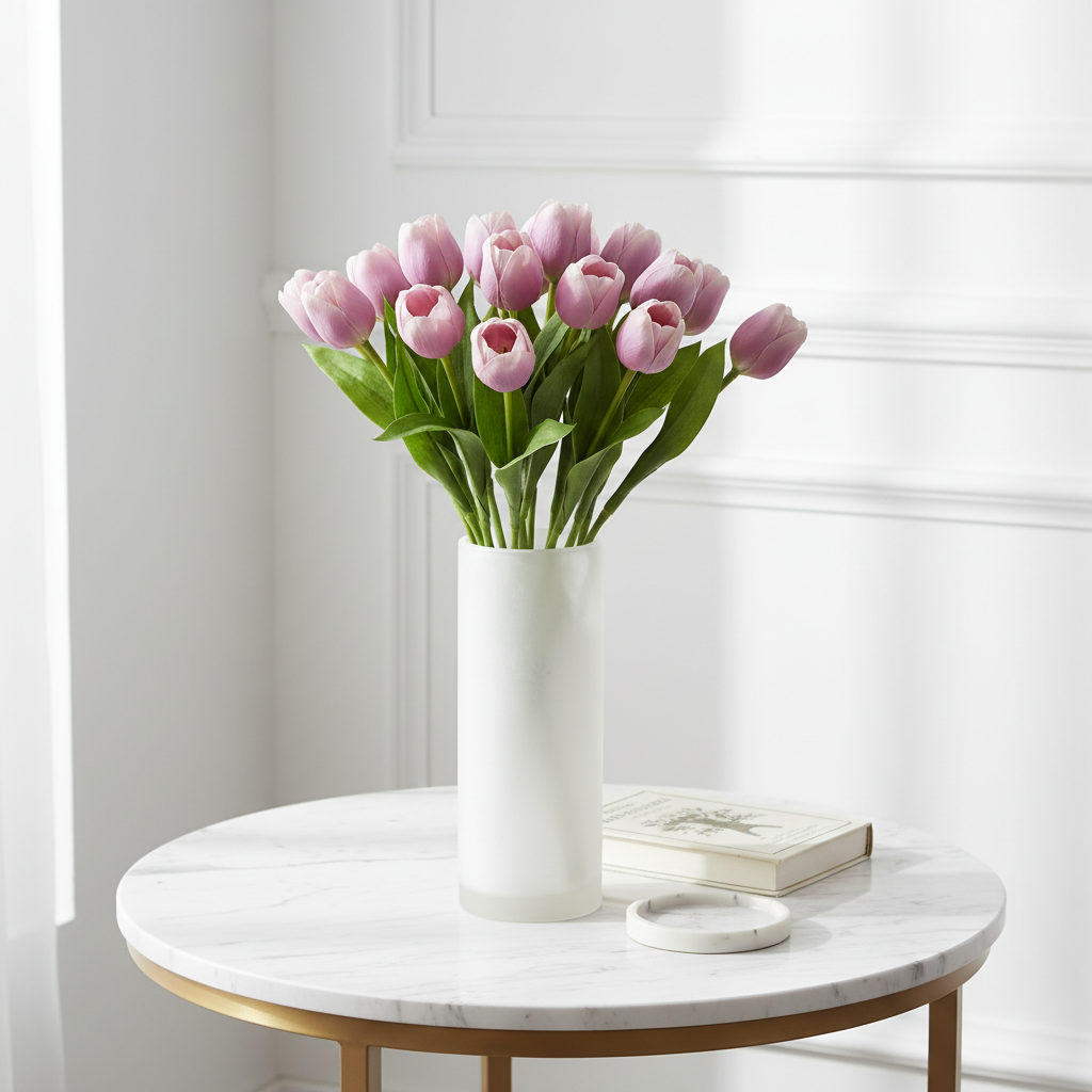 Sia Home Tiges de Fleurs artificielles Emilia rose pâle 37 cm