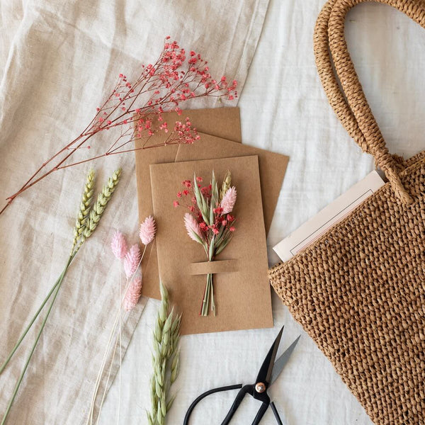 Flowrette Kit DIY 3 cartes postales fleuries bohème