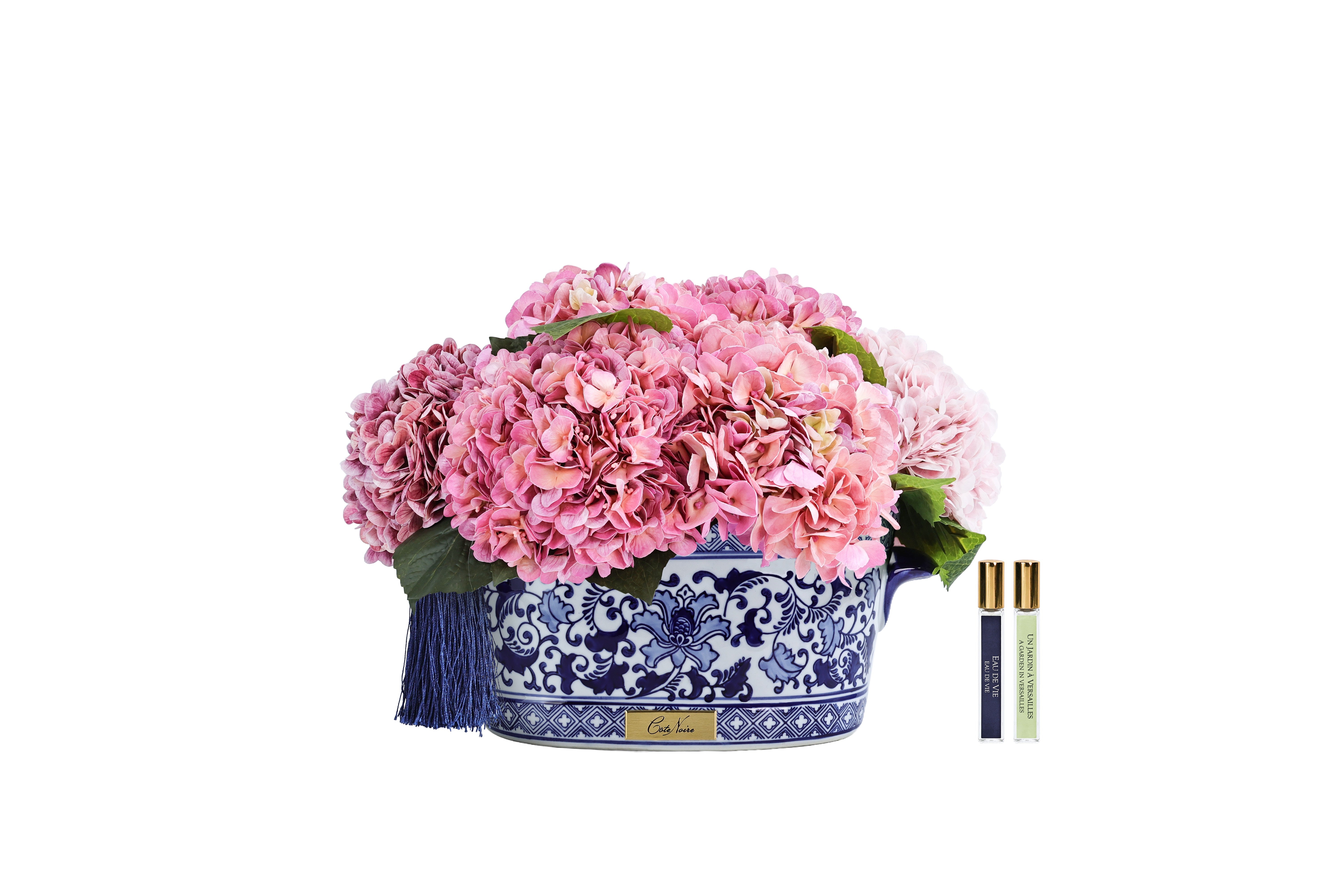 Côte Noire Chinoiserie GCH02 hortensia rose mixte grand vase
