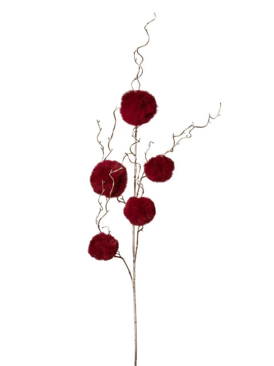 Feuillazur Rungis Branche pompom bordeaux fleur artificielle 109cm