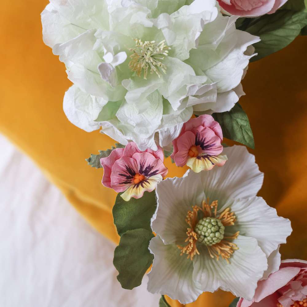 Flowrette Rubens couronne murale papier 45 cm roses