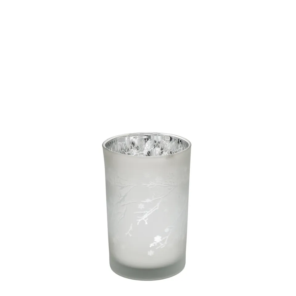 Sia Home Windy photophore verre argenté 18 cm