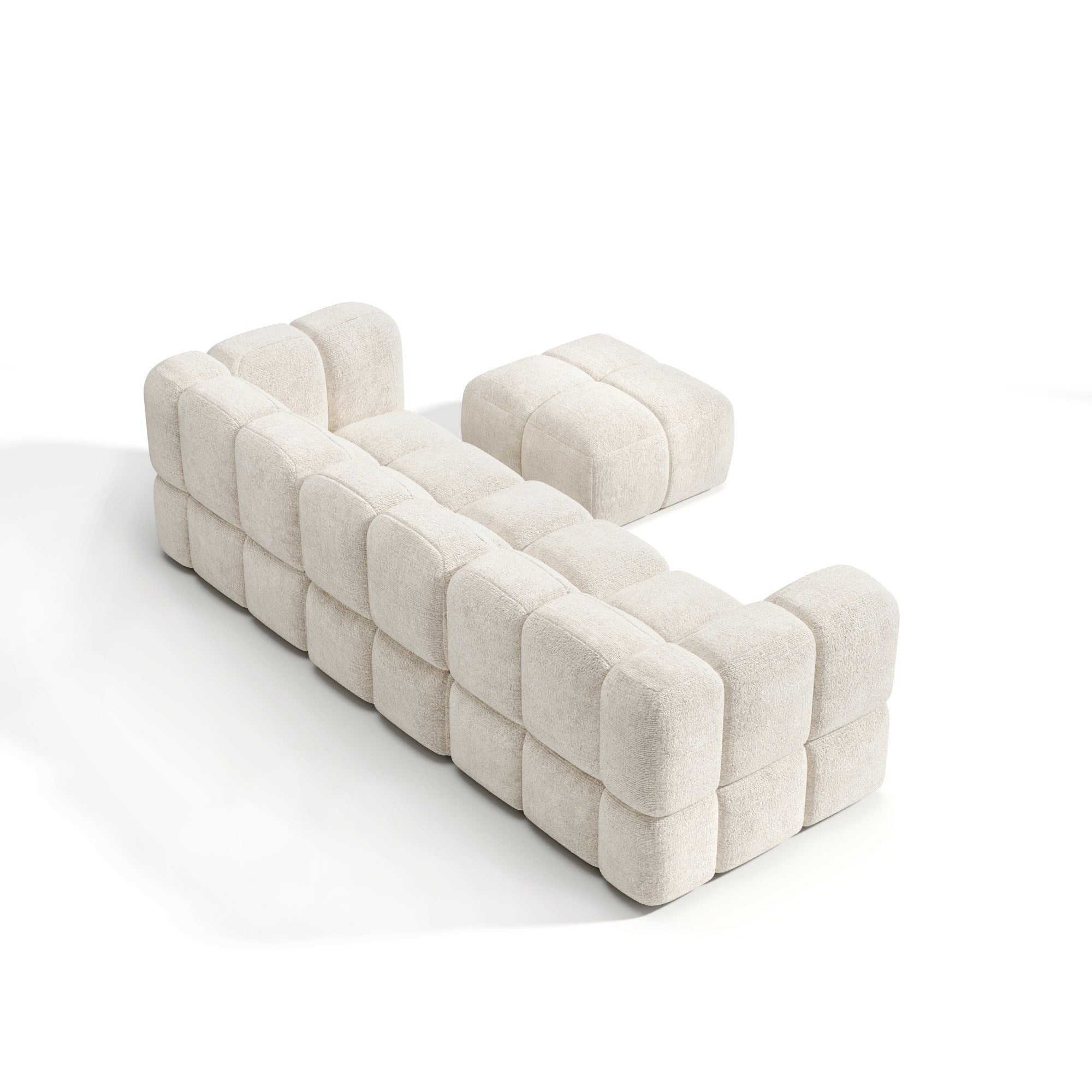 Sia Nubi canapé angle droit modulable avec pouf