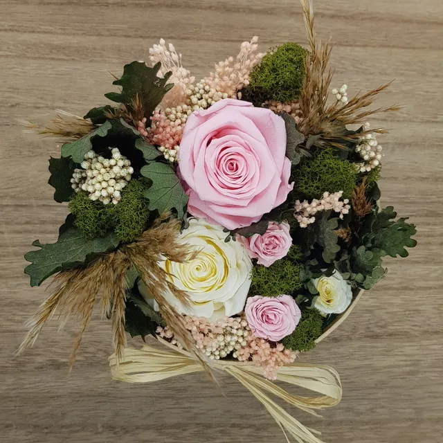 Ateliers Ouchamp Jardin des Plantes boîte chapeau fleurie M 15 cm rose