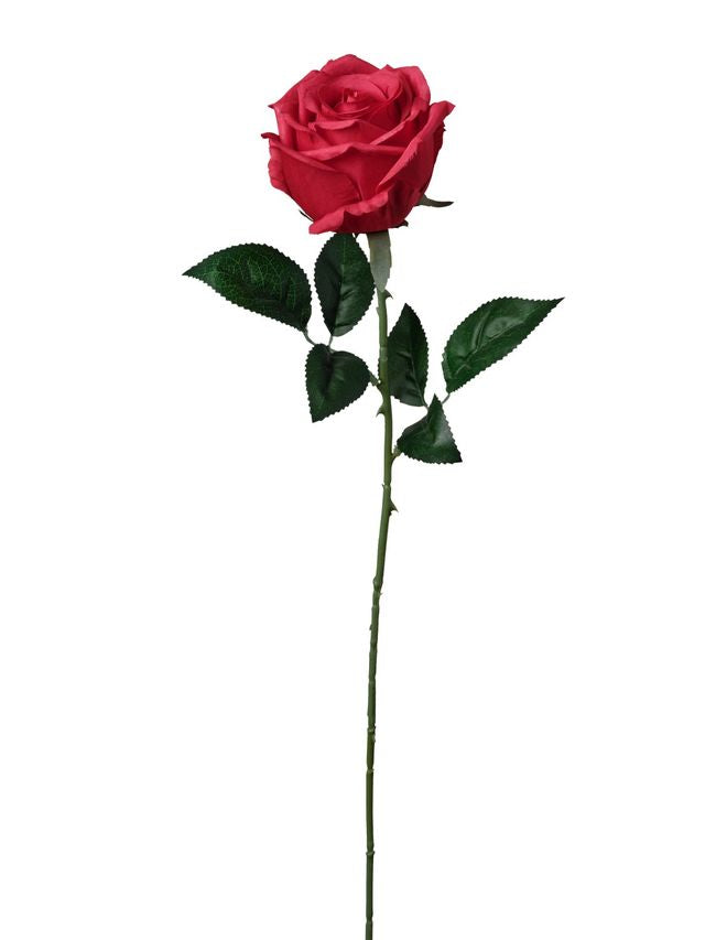 Feuillazur Rungis Rose sur tige fleur artificielle blanc 66cm
