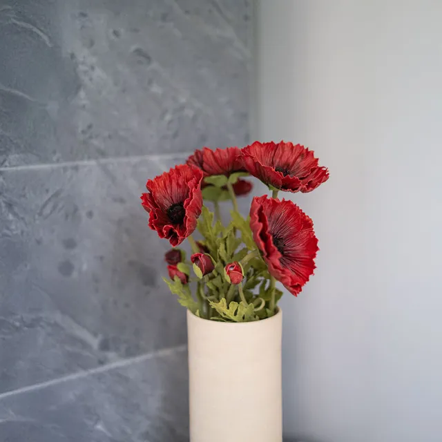 Flowrette coquelicot artificiel rouge tige x1 Real Touch