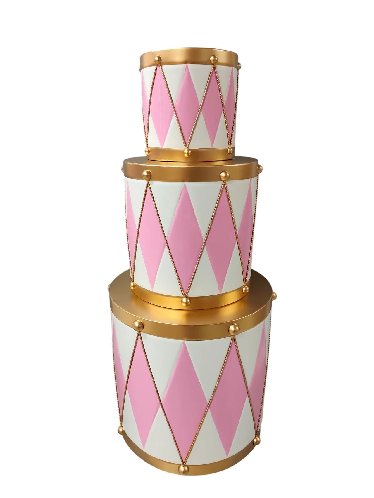 Feuillazur Rungis Tambour rose décoration Noël 41cm