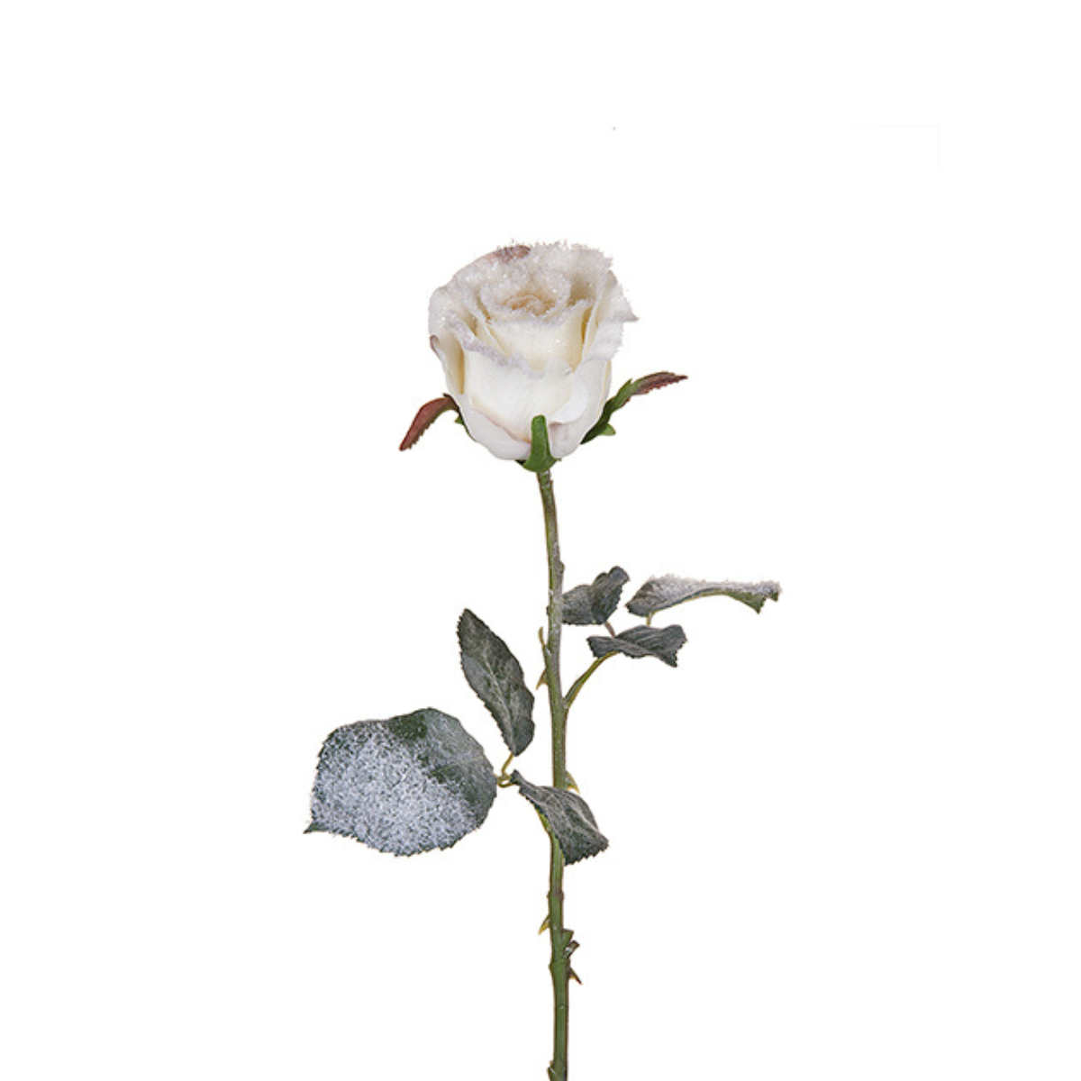 Sia Home Tiges Rose artificielle Crème enneigée 47 cm