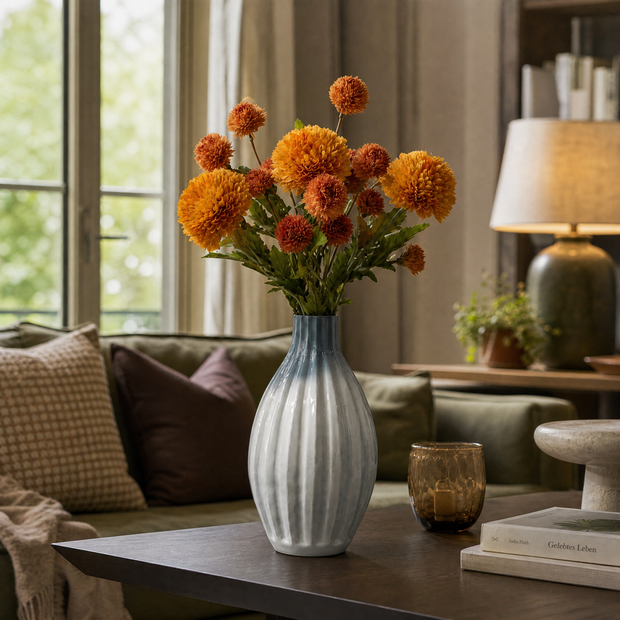 Sia Home Bouquets Artificiels dahlias bouquet artificiel orange 6 tiges