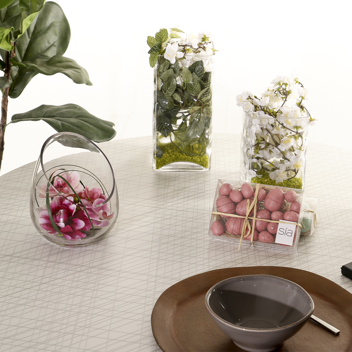 Sia Home Vanity petit vase transparent verre soufflé 16 cm