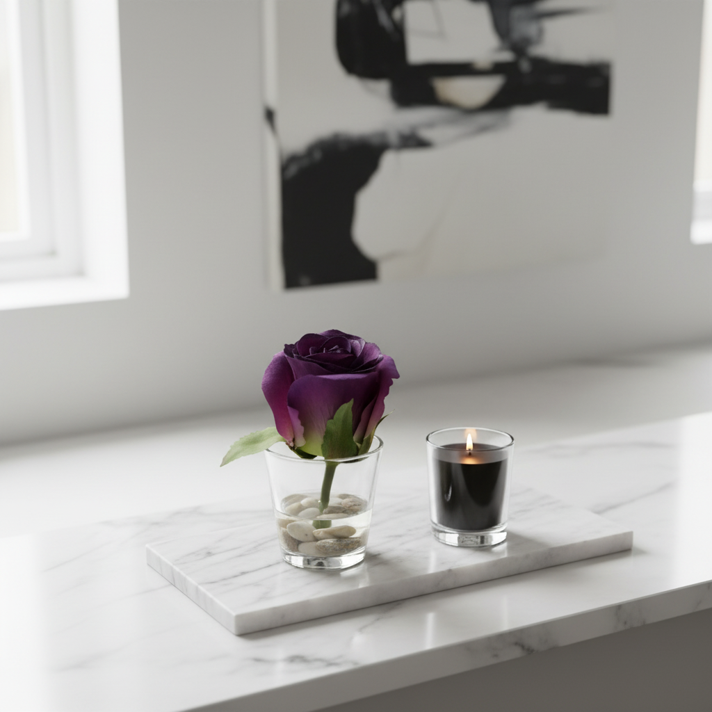 Sia Home Stones Rose rose pot verre illusion d'eau 12 cm