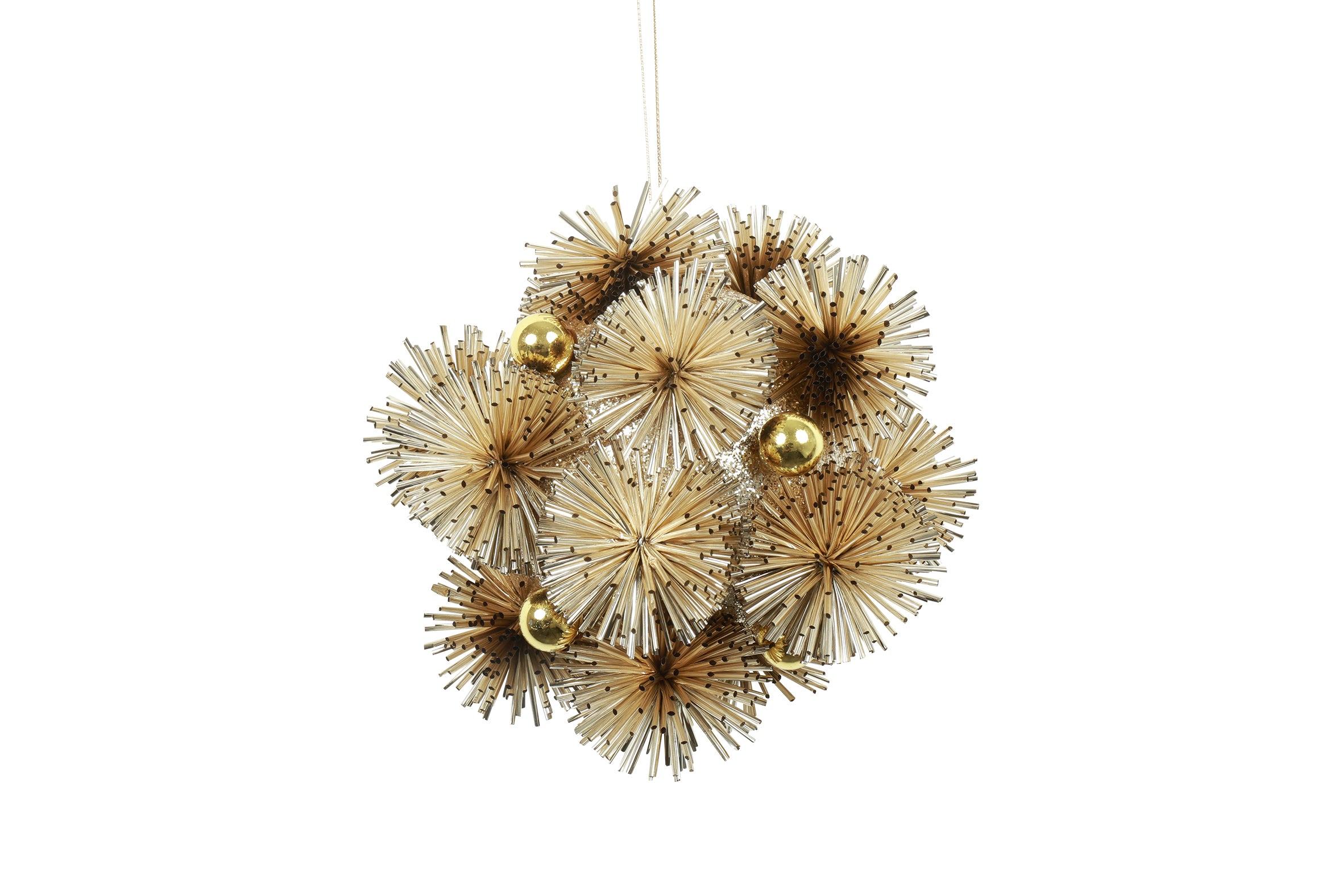Feuillazur Sphère pompon doré 16 cm Noël