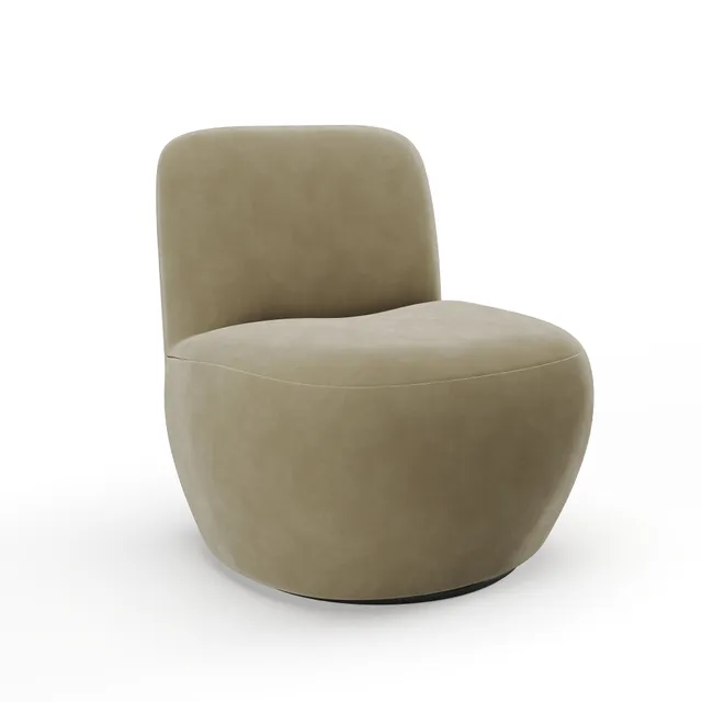 Sia Jena fauteuil pivotant beige tissu salon