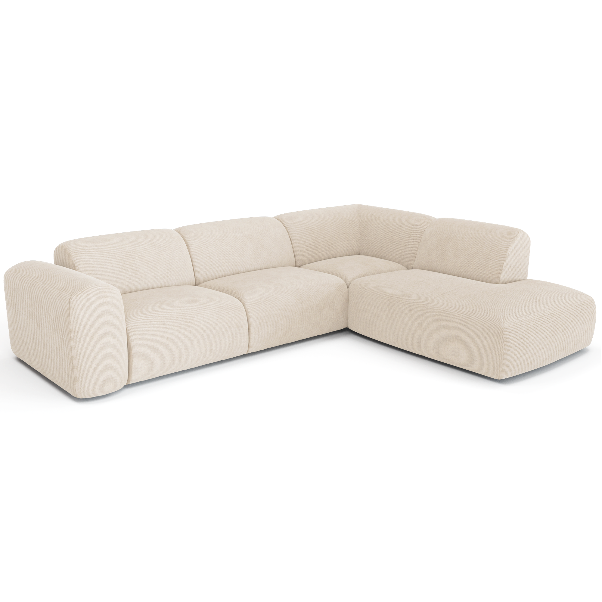 Sia Home Myra grand canapé angle droit crème méridienne